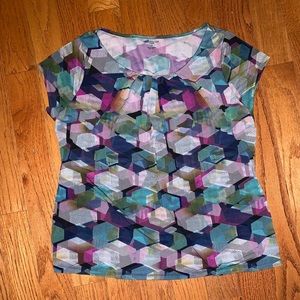Bold Color Geometric Print Blouse
